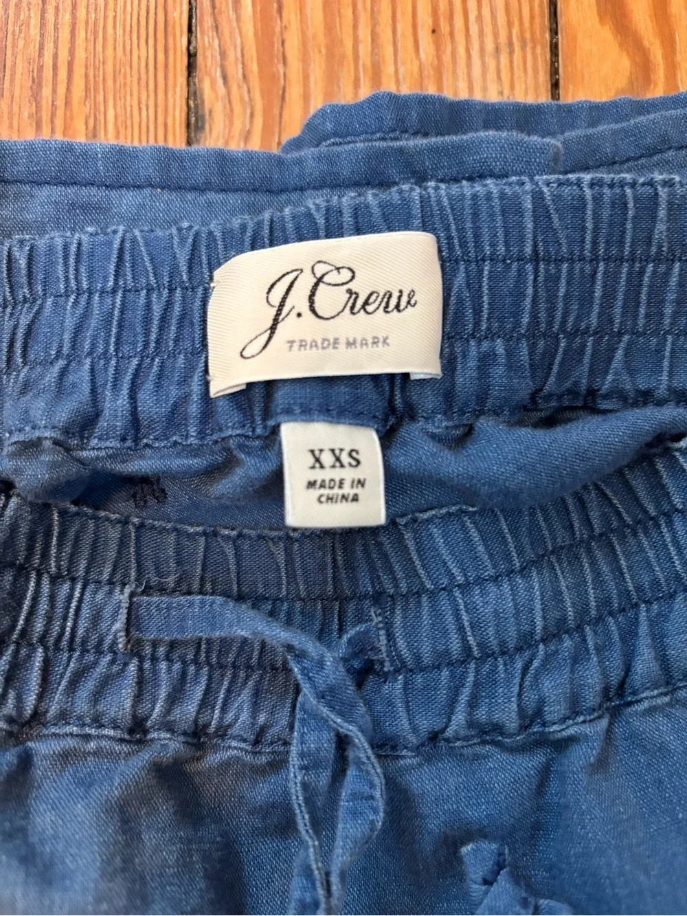 J. Crew Blue Embroidered Drawstring Mini Skirt